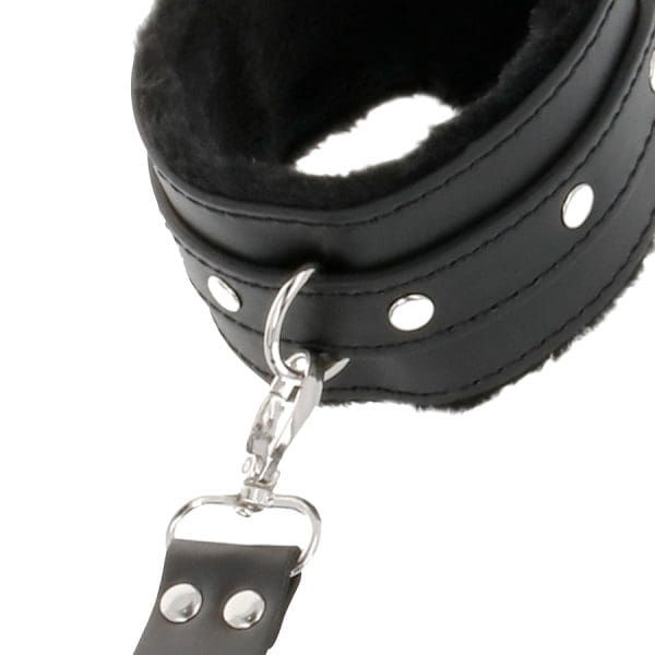 DARKNESS - LEATHER HANDCUFFS FOR FOOT AND HANDS BLACK 7
